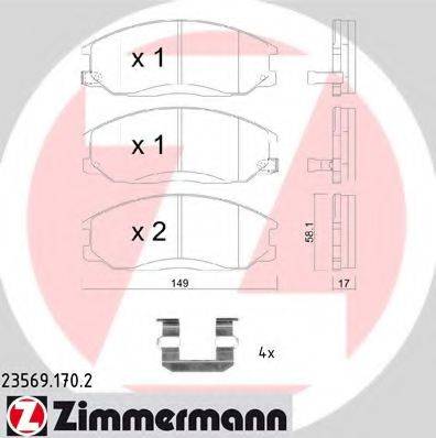 ZIMMERMANN 235691702 Комплект гальмівних колодок, дискове гальмо