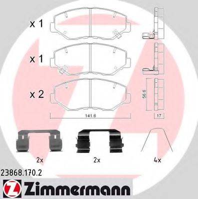 ZIMMERMANN 238681702 Комплект гальмівних колодок, дискове гальмо