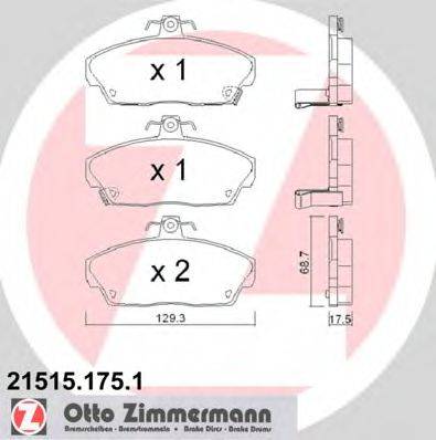 ZIMMERMANN 215151751 Комплект гальмівних колодок, дискове гальмо