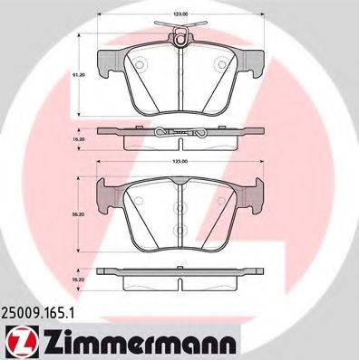 ZIMMERMANN 250091651 Комплект гальмівних колодок, дискове гальмо