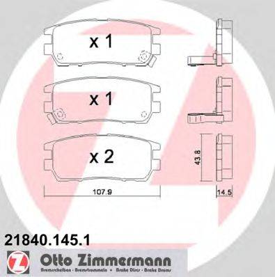 ZIMMERMANN 218401451 Комплект гальмівних колодок, дискове гальмо