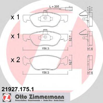 ZIMMERMANN 219271751 Комплект гальмівних колодок, дискове гальмо