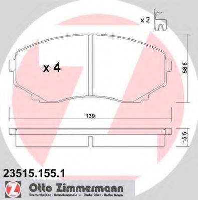 ZIMMERMANN 235151551 Комплект гальмівних колодок, дискове гальмо