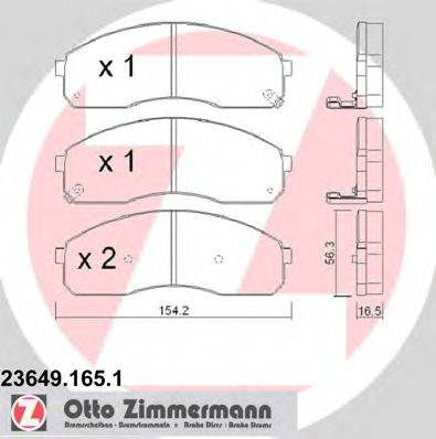 ZIMMERMANN 236491651 Комплект гальмівних колодок, дискове гальмо