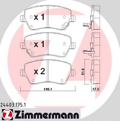 ZIMMERMANN 244031751 Комплект гальмівних колодок, дискове гальмо