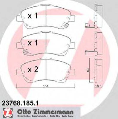 ZIMMERMANN 237681851 Комплект гальмівних колодок, дискове гальмо