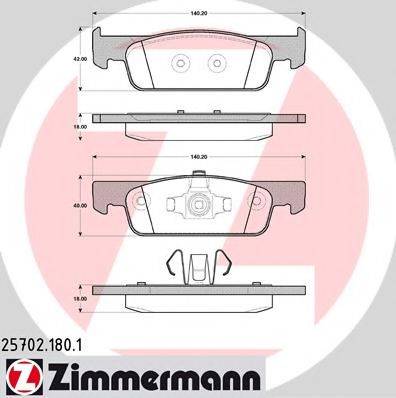 ZIMMERMANN 257021801 Комплект гальмівних колодок, дискове гальмо