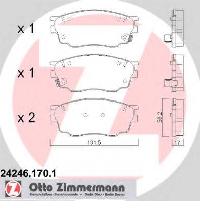 ZIMMERMANN 242461701 Комплект гальмівних колодок, дискове гальмо