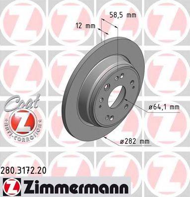 ZIMMERMANN 280317220 гальмівний диск