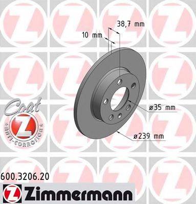 ZIMMERMANN 600320620 гальмівний диск