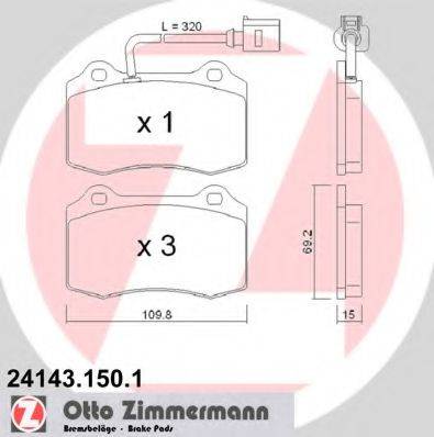 ZIMMERMANN 241431501 Комплект гальмівних колодок, дискове гальмо