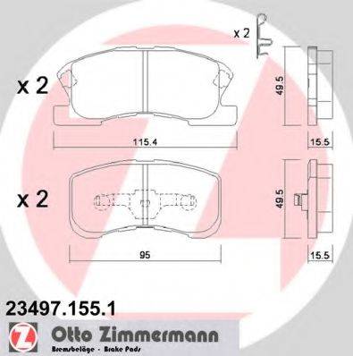 ZIMMERMANN 234971551 Комплект гальмівних колодок, дискове гальмо