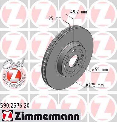 ZIMMERMANN 590257620 гальмівний диск