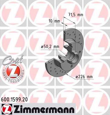 ZIMMERMANN 600159952 гальмівний диск