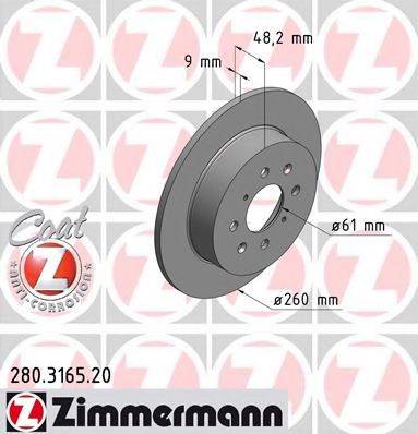 ZIMMERMANN 280316520 гальмівний диск