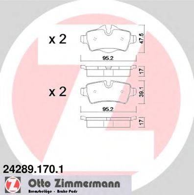 ZIMMERMANN 242891701 Комплект гальмівних колодок, дискове гальмо