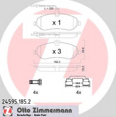 ZIMMERMANN 245951852 Комплект гальмівних колодок, дискове гальмо