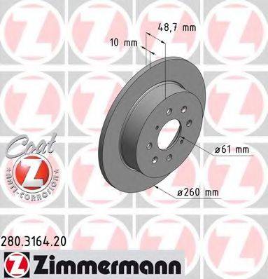 ZIMMERMANN 280316420 гальмівний диск