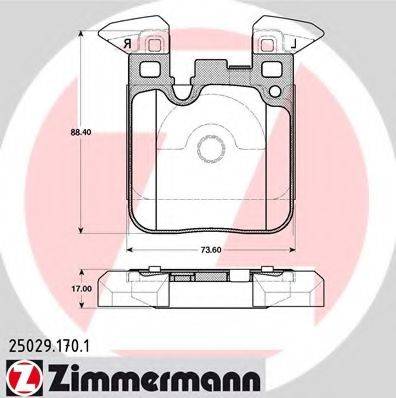 ZIMMERMANN 250291701 Комплект гальмівних колодок, дискове гальмо