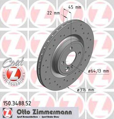 ZIMMERMANN 150348852 гальмівний диск