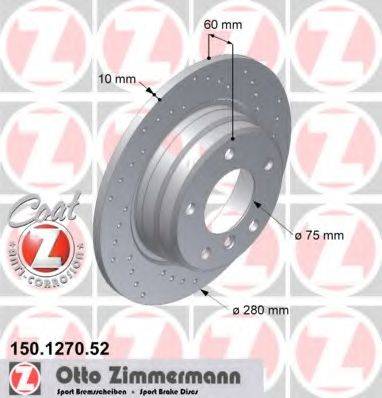 ZIMMERMANN 150127052 гальмівний диск