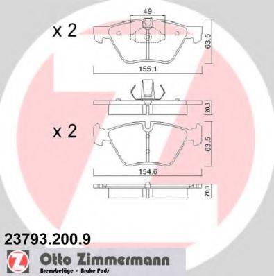 ZIMMERMANN 237932009 Комплект гальмівних колодок, дискове гальмо