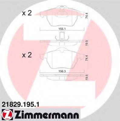 ZIMMERMANN 218291951 Комплект гальмівних колодок, дискове гальмо