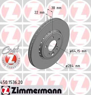 ZIMMERMANN 450153620 гальмівний диск