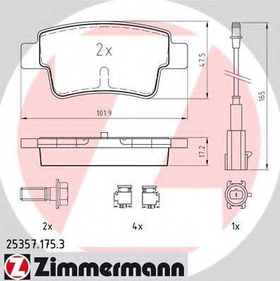 ZIMMERMANN 253571753 Комплект гальмівних колодок, дискове гальмо