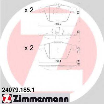 ZIMMERMANN 240791851 Комплект гальмівних колодок, дискове гальмо