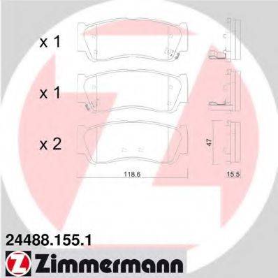 ZIMMERMANN 244881551 Комплект гальмівних колодок, дискове гальмо