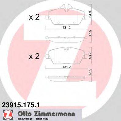 ZIMMERMANN 239151751 Комплект гальмівних колодок, дискове гальмо