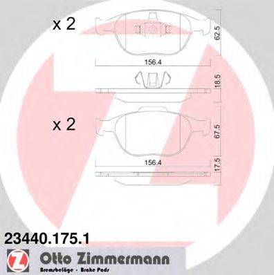 ZIMMERMANN 234401751 Комплект гальмівних колодок, дискове гальмо