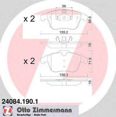 ZIMMERMANN 240841901 Комплект гальмівних колодок, дискове гальмо