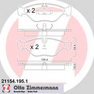 ZIMMERMANN 211541951 Комплект гальмівних колодок, дискове гальмо