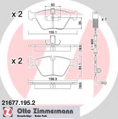 ZIMMERMANN 216771952 Комплект гальмівних колодок, дискове гальмо