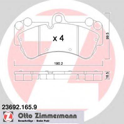 ZIMMERMANN 236921659 Комплект гальмівних колодок, дискове гальмо