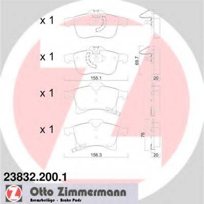 ZIMMERMANN 238322001 Комплект гальмівних колодок, дискове гальмо