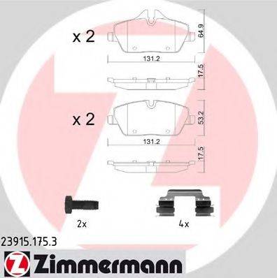 ZIMMERMANN 239151753 Комплект гальмівних колодок, дискове гальмо