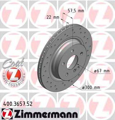 ZIMMERMANN 400365752 гальмівний диск