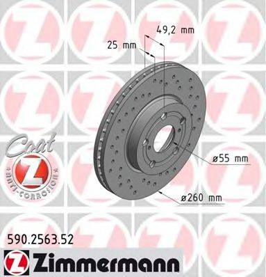 ZIMMERMANN 590256352 гальмівний диск