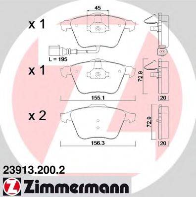 ZIMMERMANN 239132002 Комплект гальмівних колодок, дискове гальмо