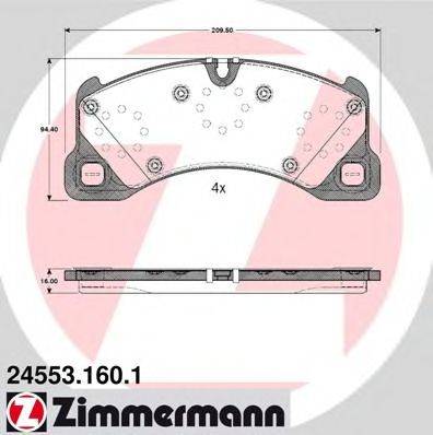 ZIMMERMANN 245531601 Комплект гальмівних колодок, дискове гальмо