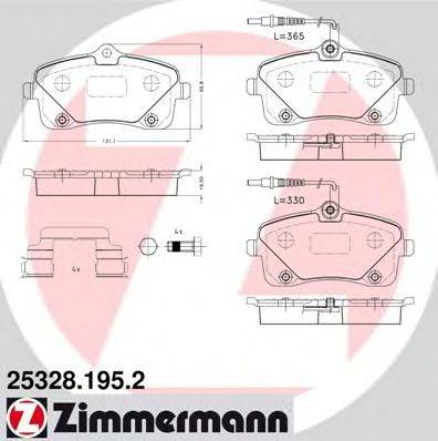 ZIMMERMANN 253281952 Комплект гальмівних колодок, дискове гальмо