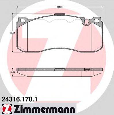 ZIMMERMANN 243161701 Комплект гальмівних колодок, дискове гальмо