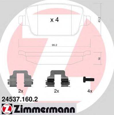 ZIMMERMANN 245371602 Комплект гальмівних колодок, дискове гальмо