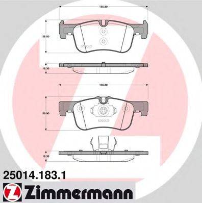 ZIMMERMANN 250141831 Комплект гальмівних колодок, дискове гальмо