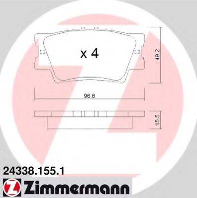 ZIMMERMANN 243381551 Комплект гальмівних колодок, дискове гальмо