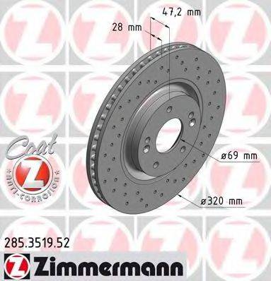 ZIMMERMANN 285351952 гальмівний диск