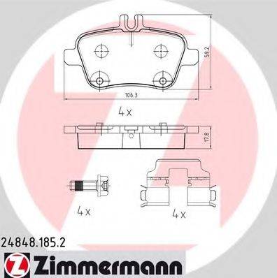 ZIMMERMANN 248481852 Комплект гальмівних колодок, дискове гальмо